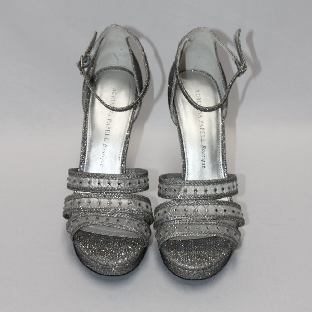 Adrianna Papell Boutique Silver Sparkle Platforms